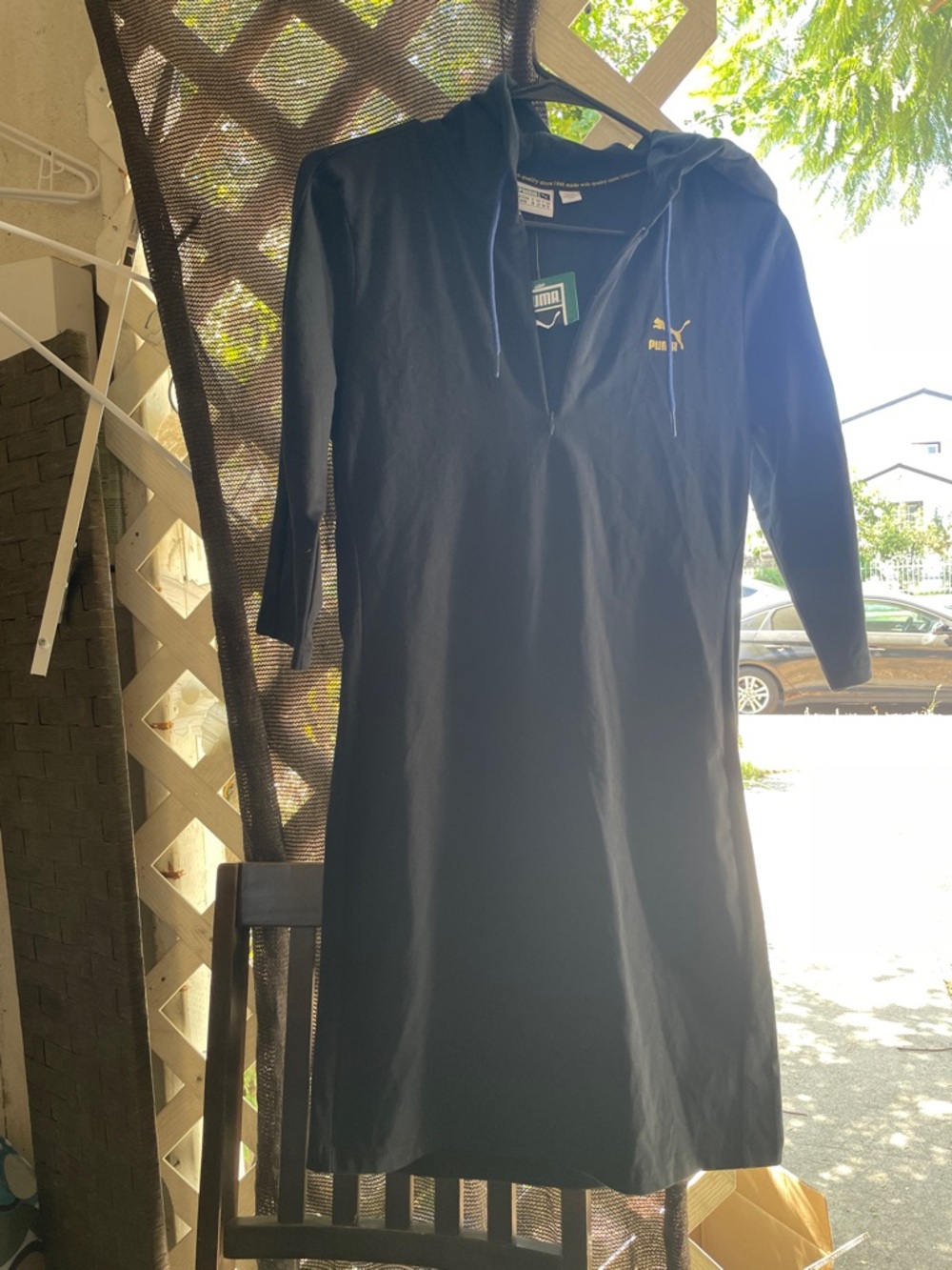 Puma Black Long Sleeve Hooded Polo Dress
